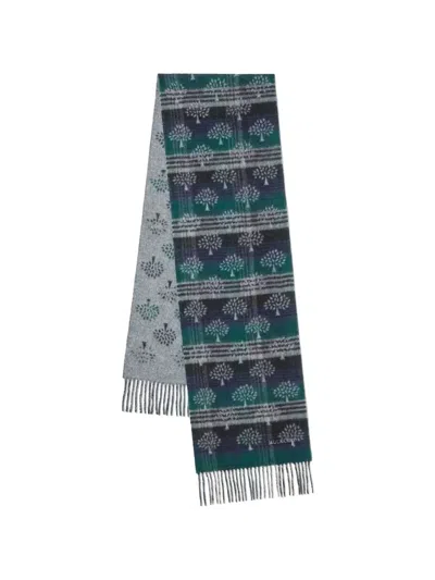 Mulberry Tree-jacquard Fringed Scarf In Multi