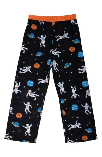Munki Munki Kids' Astronauts Pajama Pants In Black