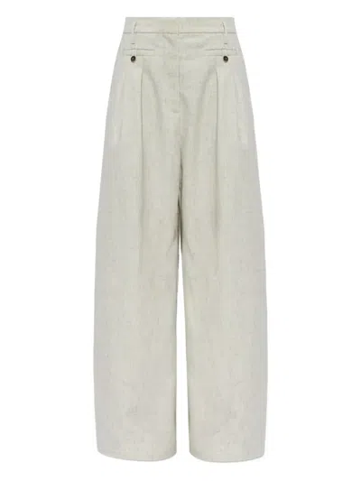 Munthe Button Pleated Trousers In Neutral