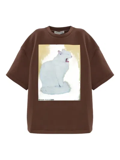 Munthe Graphic-print Cotton T-shirt In Brown