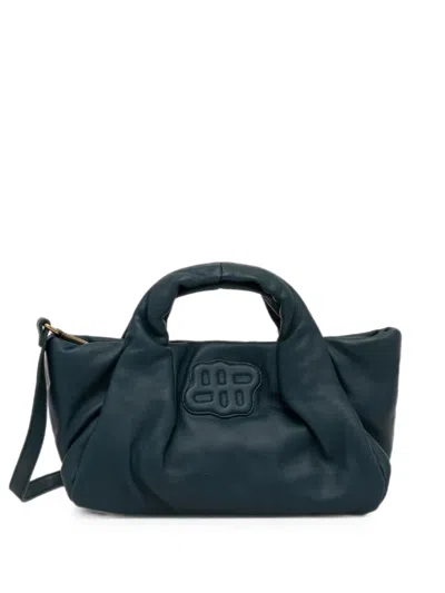 Munthe Lixia Logo-patch Ruched-detailing Tote Bag In Blue