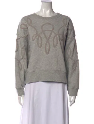 Pre-owned Munthe Patterned Crew Neck Sweater In Grey