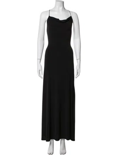 Pre-owned Musier Paris Cowl Neck Long Dress In Black