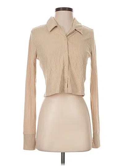 Pre-owned Mwl By Madewell Long Sleeve Blouse In Tan