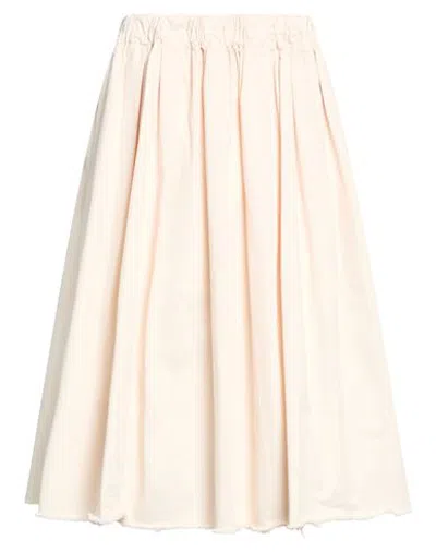 Myths Woman Midi Skirt Ivory Size 2 Cotton, Elastane In White