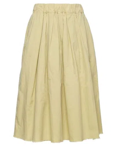 Myths Woman Midi Skirt Light Green Size 2 Cotton, Elastane In Multi
