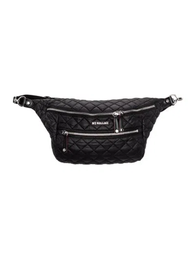 Pre-owned Mz Wallace Nylon Belt Bag In Black