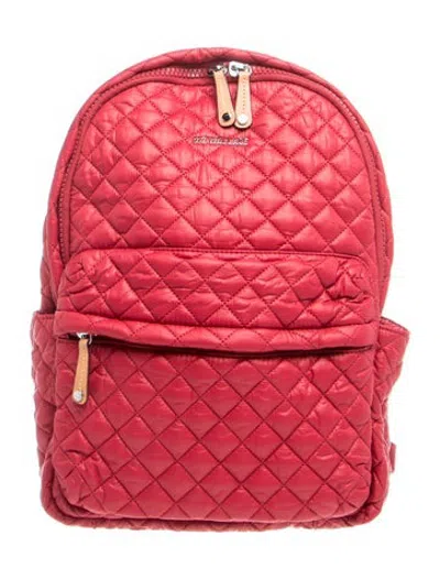 Pre-owned Mz Wallace Quilted Backpack In Red
