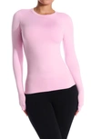 N By Naked Wardrobe Bare Crewneck Long Sleeve Top In Pink
