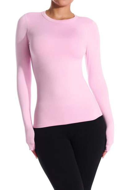 N By Naked Wardrobe Bare Crewneck Long Sleeve Top In Pink