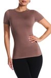 N By Naked Wardrobe Bare Short Sleeve Crew Top In Taupe