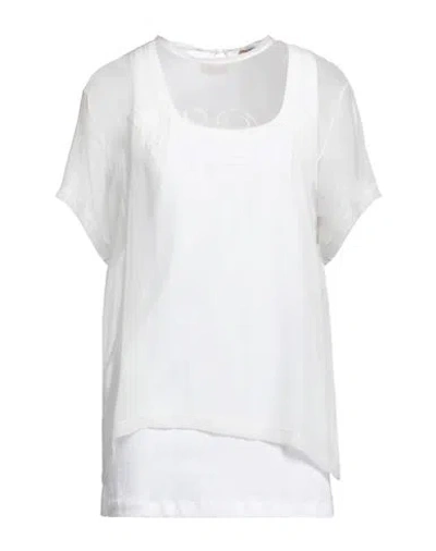 N°21 Woman Top White Size 6 Silk, Cotton