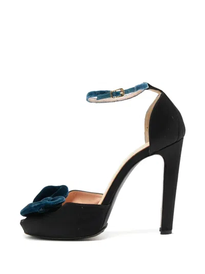 Pre-owned N°21 Bow Peep-toe Pumps In Black
