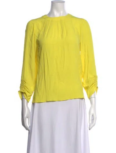Pre-owned N°21 Crew Neck Long Sleeve Top In Yellow