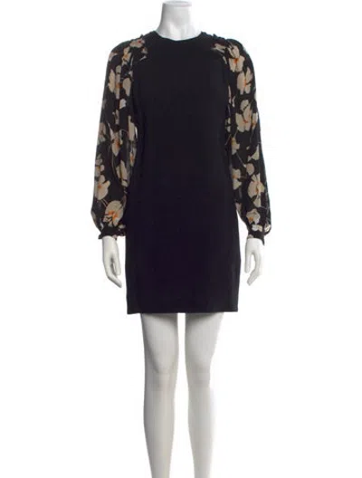 Pre-owned N°21 Floral Print Mini Dress In Black