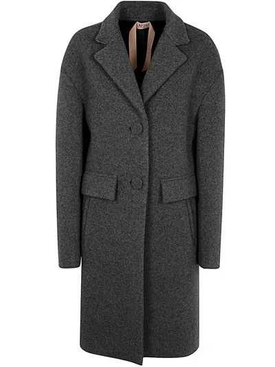 N°21 N21 Jersey Coat In Gray