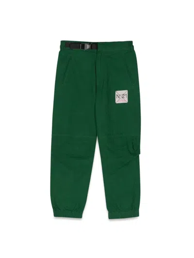 N°21 Pants With Logo Patch In Green