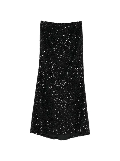 N°21 Sequin-embellished Maxi Skirt In Black