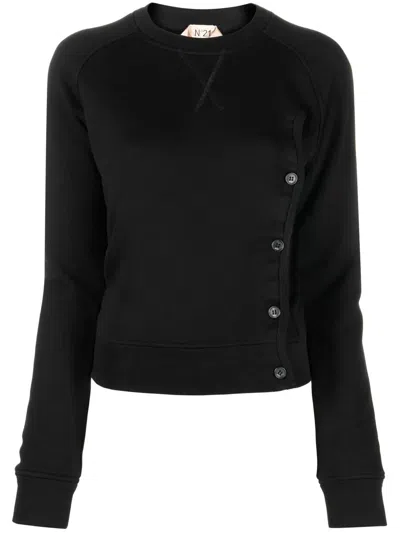 N°21 Side Button Sweatshirt In Schwarz
