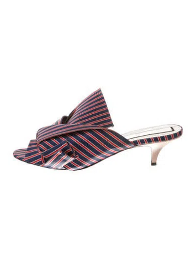Pre-owned N°21 Striped Mules In Blue
