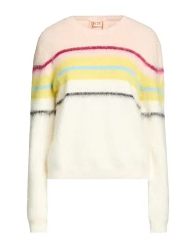 N°21 Woman Sweater Light Pink Size 4 Mohair Wool, Polyamide, Wool In White