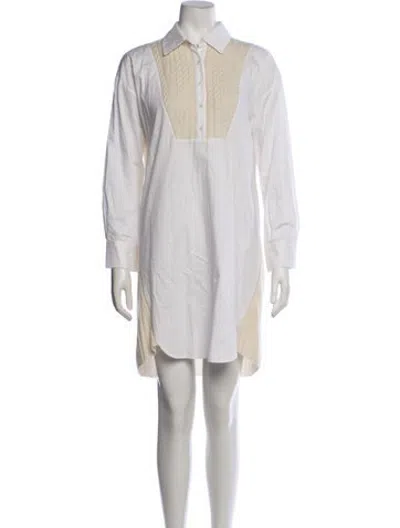 Pre-owned Naadam Midi Length Dress In White