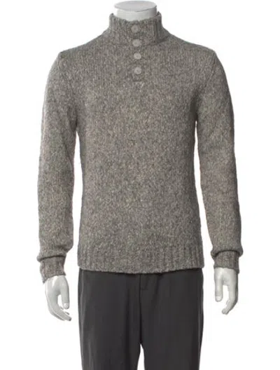 Pre-owned Naadam Mock Neck Long Sleeve Pullover In Grey