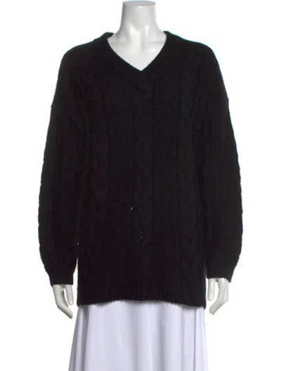 Pre-owned Naadam Wool V-neck Sweater In Black