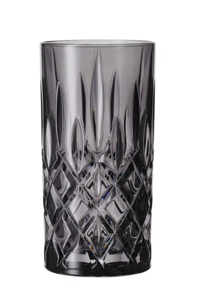 Nachtmann Noblesse Set Of 2 Long Drink Highball Glasses In Black