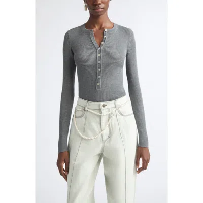 Nackiyé Nackiyè Insider Merino Wool & Silk Knit Top In Gray