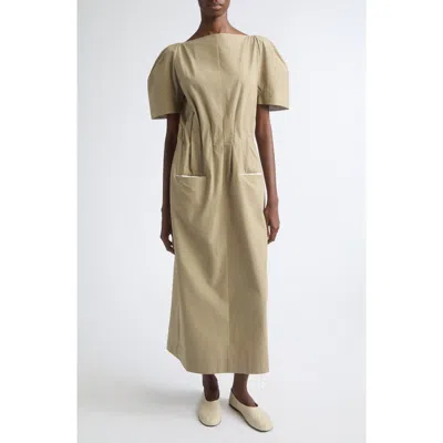Nackiyé Nackiyè Maddie Cotton Midi Dress In Brown