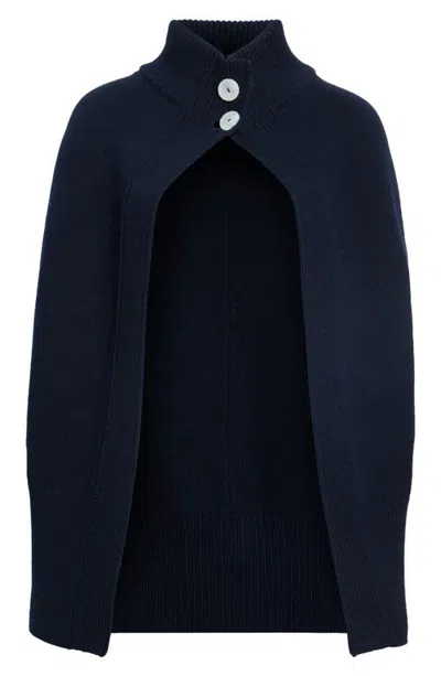 Nackiyé Nackiyè Roxalena Wool & Cashmere Knit Cape In Navy