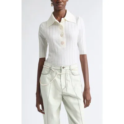 Nackiyé Nackiyè Sugarman Rib Loro Piana Wool Polo In White