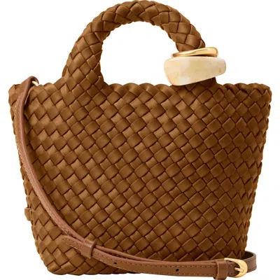 Naghedi St. Barths Petit Beaded Tote In Brown
