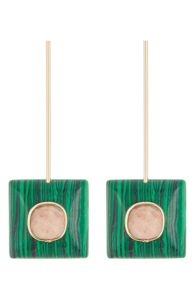 Nakamol Chicago Malachite Square Drop Earrings In Green