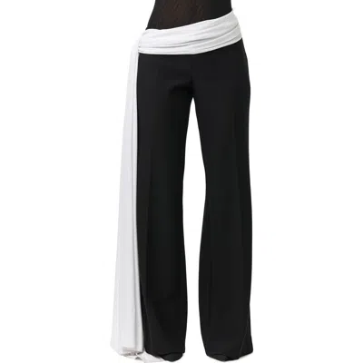 Naked Wardrobe Straight Leg Pants With Sash In Black