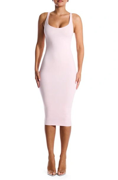 Naked Wardrobe The Nw Hourglass Midi Dress In Pale Pink