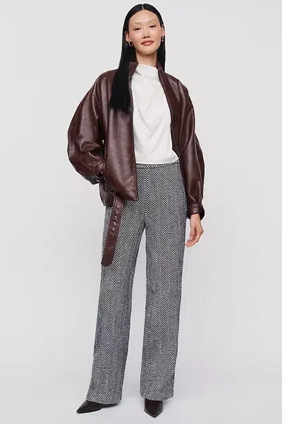 Naked Wardrobe Wool Blend Wide Leg Pants In Black