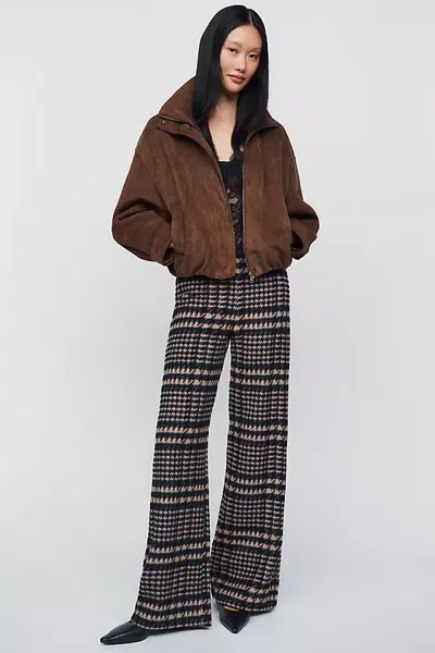 Naked Wardrobe Wool Blend Wide Leg Pants In Ivory