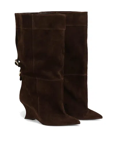 Naked Wolfe Women's Harness Suede Boots In Multi