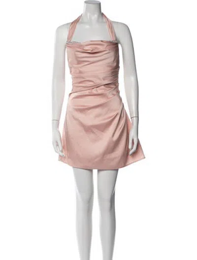 Pre-owned Nana Jacqueline Halterneck Mini Dress In Pink