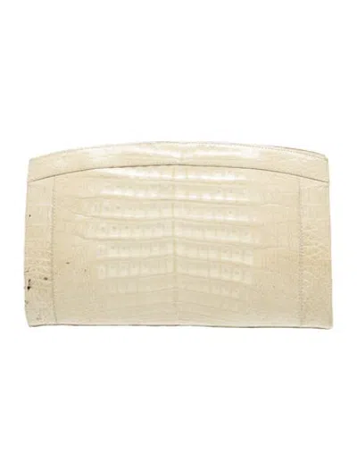 Pre-owned Nancy Gonzalez Crocodile Clutch In Neutrals