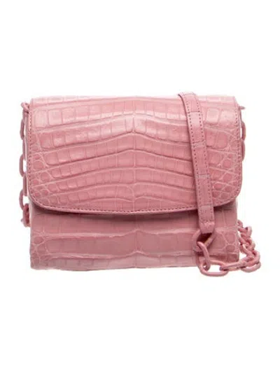 Pre-owned Nancy Gonzalez Crocodile Crossbody Bag In Pink