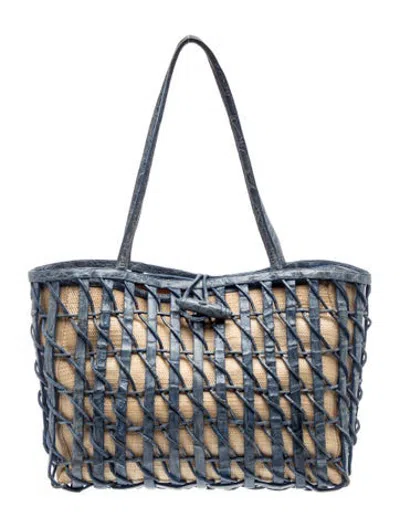 Pre-owned Nancy Gonzalez Crocodile Shoulder Bag In Blue
