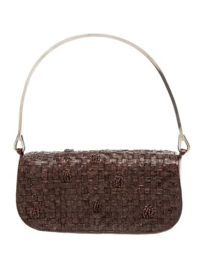 Pre-owned Nancy Gonzalez Crocodile Shoulder Bag In Brown