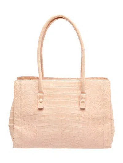 Pre-owned Nancy Gonzalez Crocodile Shoulder Bag In Neutrals