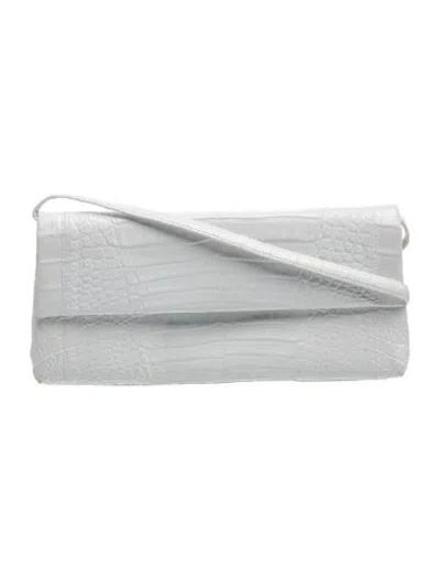 Pre-owned Nancy Gonzalez Crocodile Shoulder Bag In White