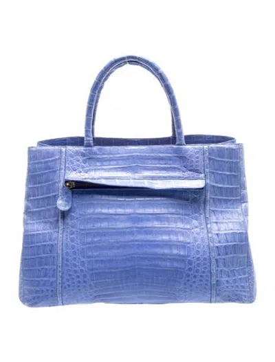 Pre-owned Nancy Gonzalez Crocodile Tote In Blue