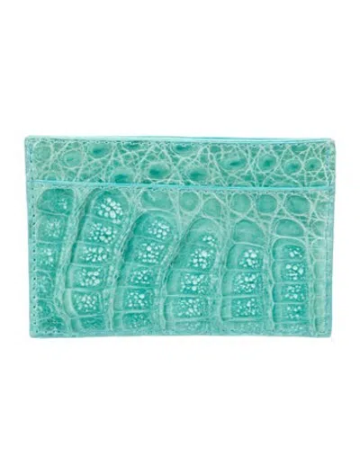 Pre-owned Nancy Gonzalez Leather Animal Print Card Holder In Green