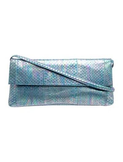 Pre-owned Nancy Gonzalez Snakeskin Shoulder Bag In Blue